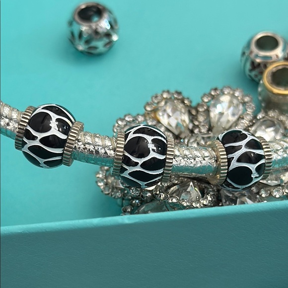 Brighton Trio Bead Collection Zebra Pattern in Silver Bundle Sale Grab Bag Lot - Picture 1 of 1